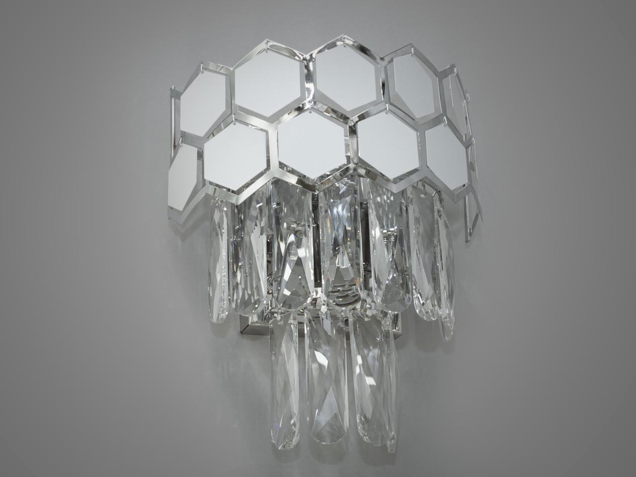 Бра хрустальное 21114-250HR+WH-LS Соти на 3 лампы Хром (1631839653) - фото 2 Бра хрустальное 21114-250HR+WH-LS Соти на 3 лампы Хром (1631839653) - фото 2