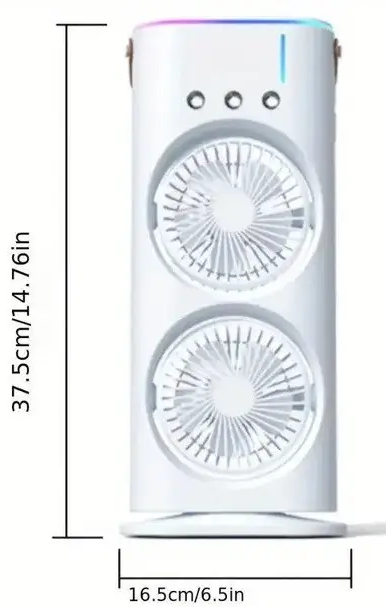 Вентилятор портативный Air Double-ended Spray Fan USB с распылителем LED (26389742) - фото 7 Вентилятор портативный Air Double-ended Spray Fan USB с распылителем LED (26389742) - фото 7