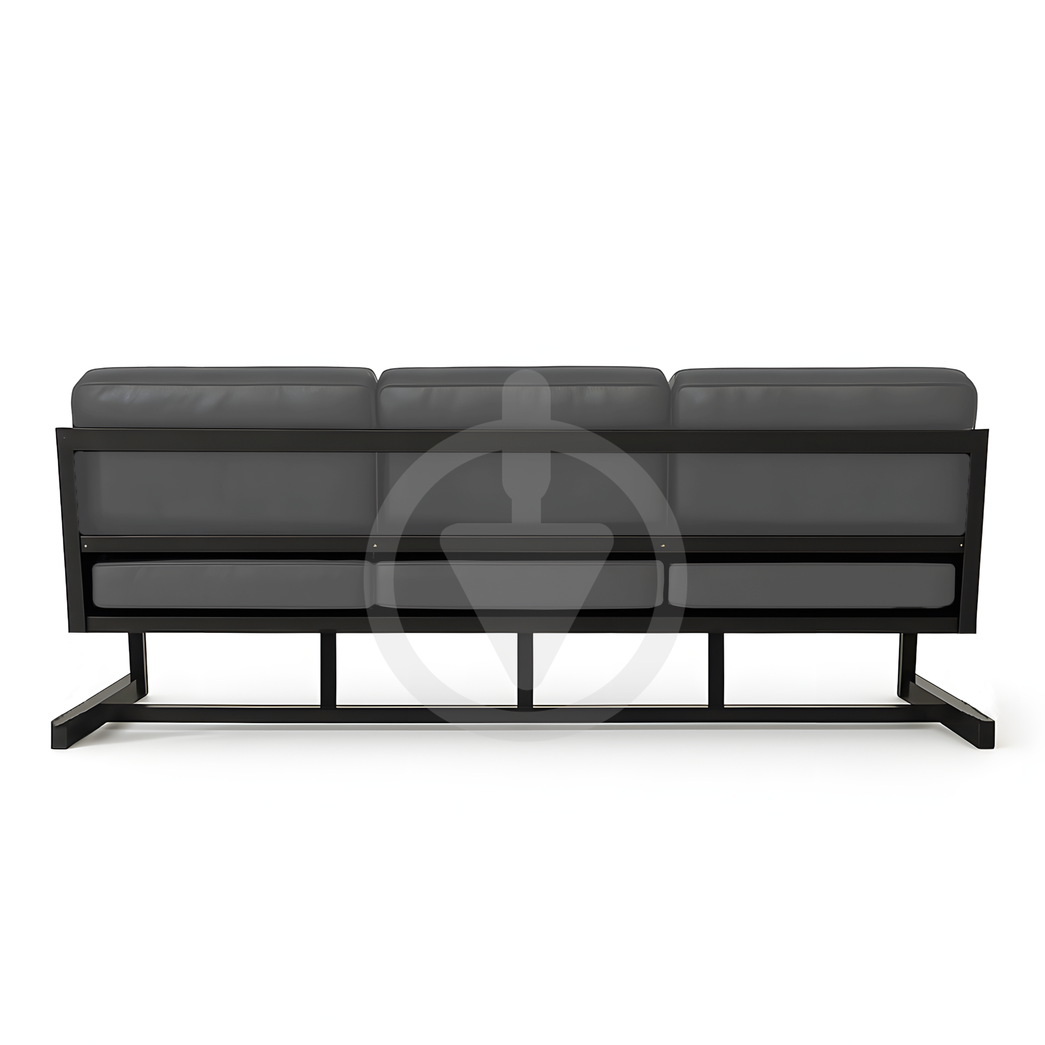 Диван металевий AVVS Атлас з підлокотниками лофт екошкіра 246 см Сірий - фото 3