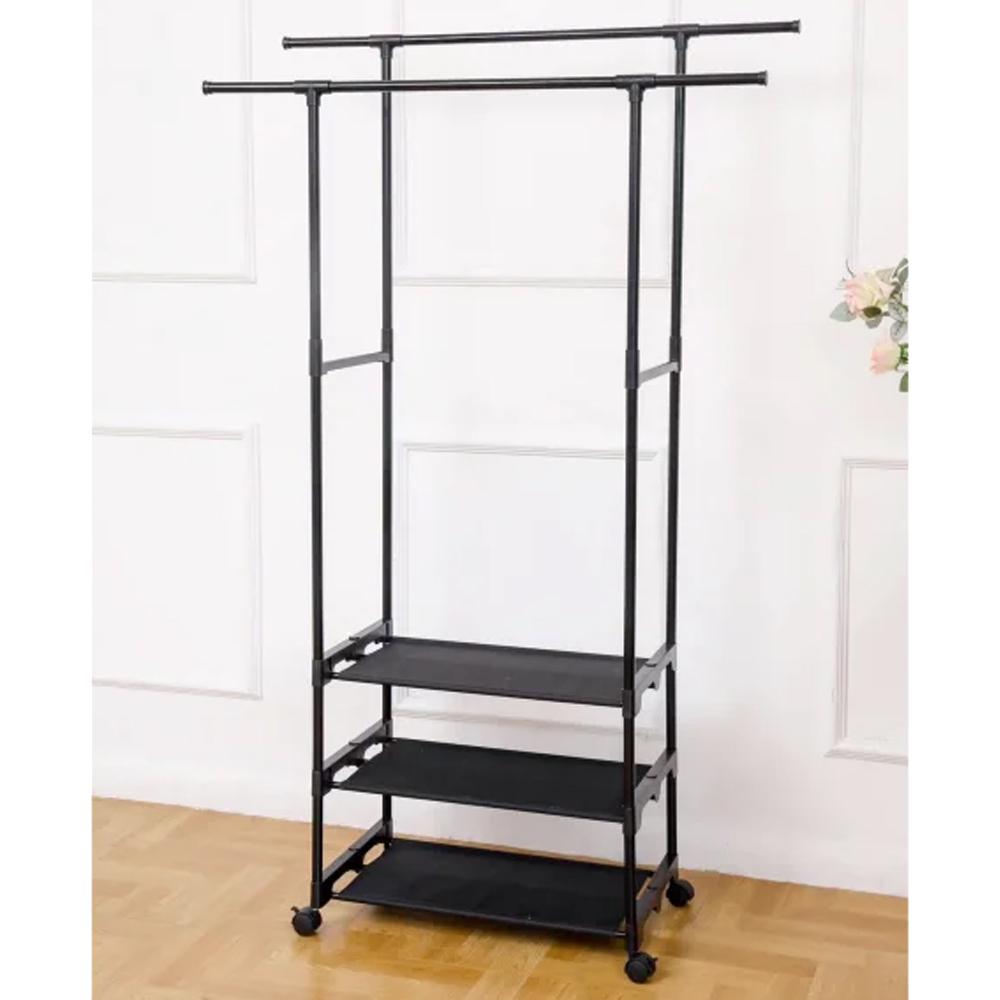 Стійка для одягу та взуття Clothes Rack Double CR-10 Чорний (SS-14) - фото 3