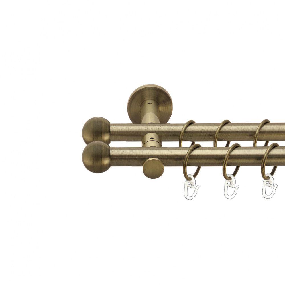 Карниз Orvit Шар двухрядный гладкий 240 см Антик (00-00013366)