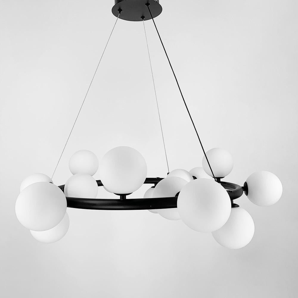 Люстра подвесная кольцевая Levistella на 15 Белый (SG 48/15 BK+WT)