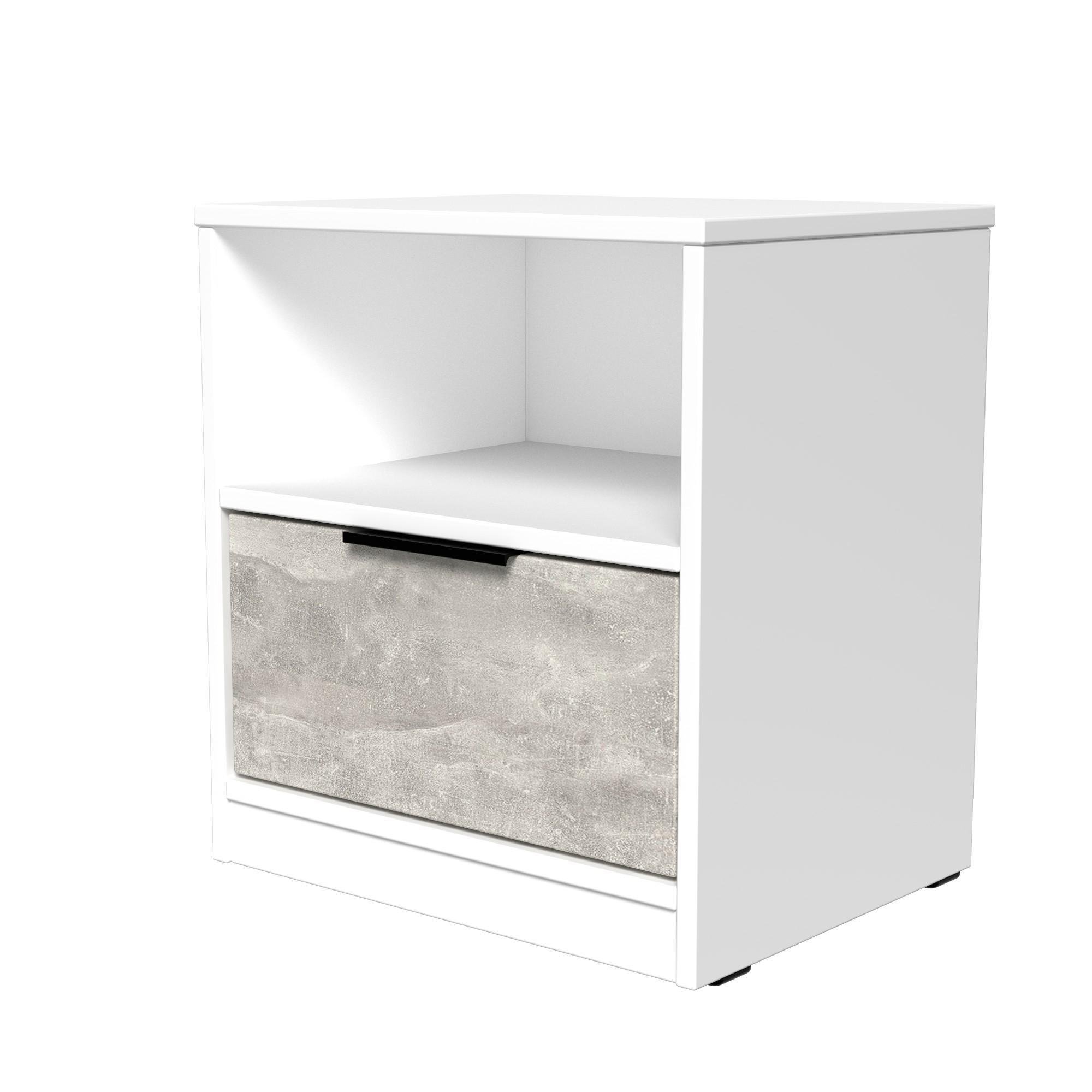 Тумба прикроватная ТП4 SENAM 490х450х350 мм корпус ДСП Белый фасад ДСП Ателье Светлый - фото 3 Тумба прикроватная ТП4 SENAM 490х450х350 мм корпус ДСП Белый фасад ДСП Ателье Светлый - фото 3