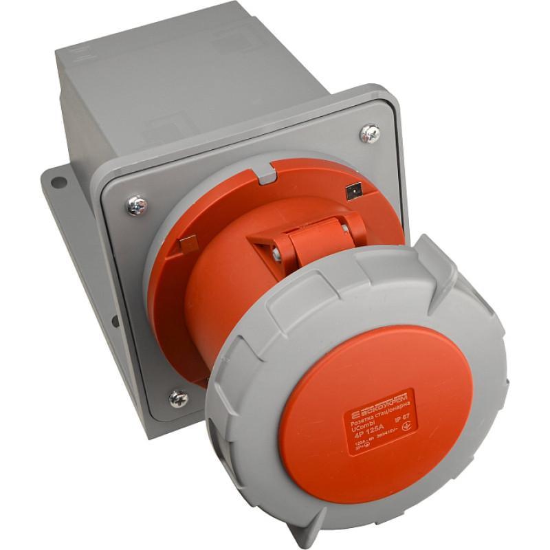 Розетка стационарная АСКО-УКРЕМ полиамид серии UСombi 4P 3Р+ РЕ 125A IP 67 (A0080010151)