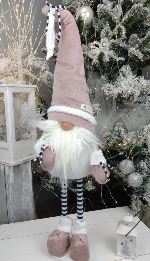 Новогодний Скандинавский Гном 75 см Пудровый (22393072)