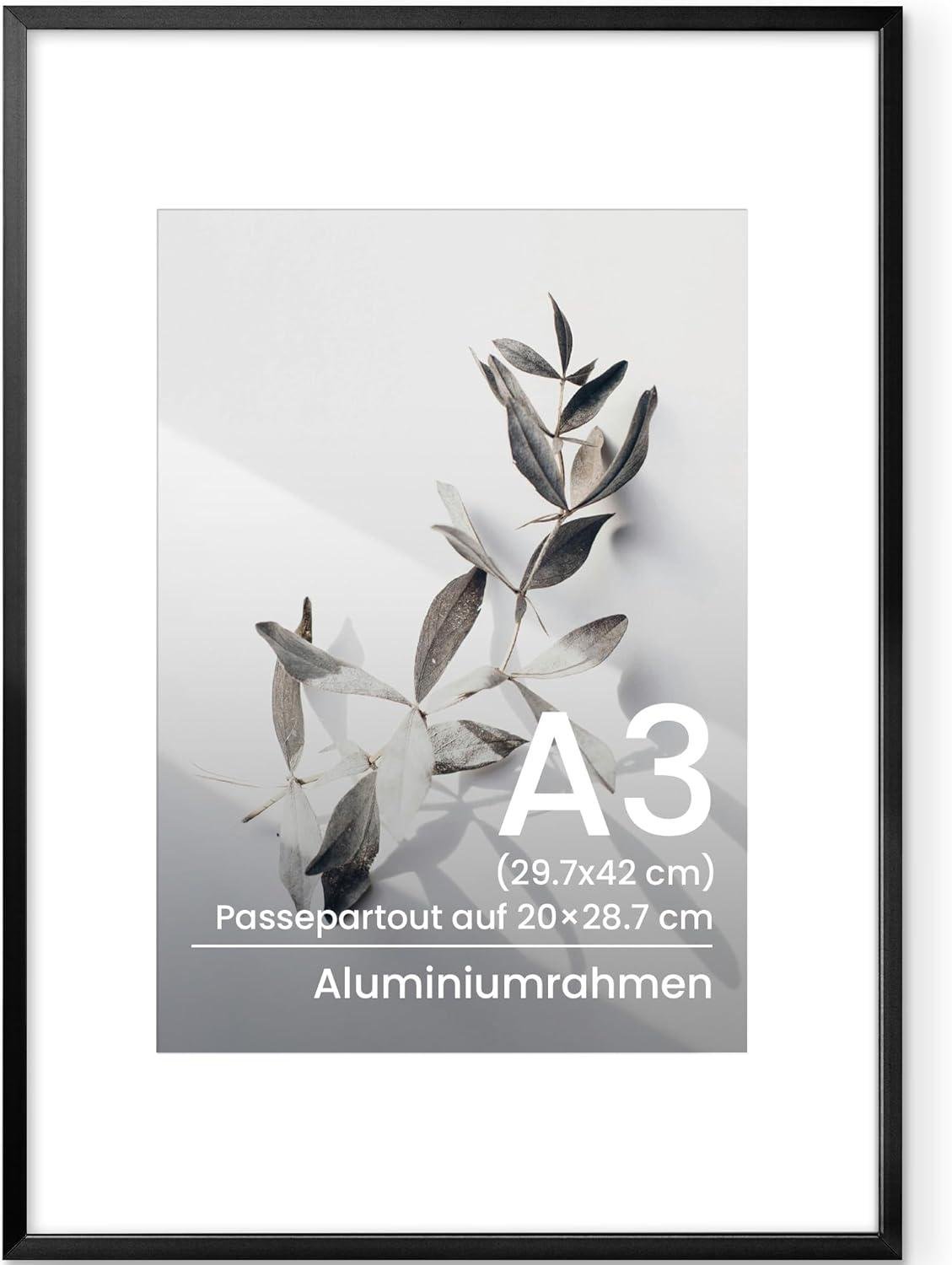 Фоторамка алюминиевая A3 Feihorrm закаленное стекло Черный (5/493)