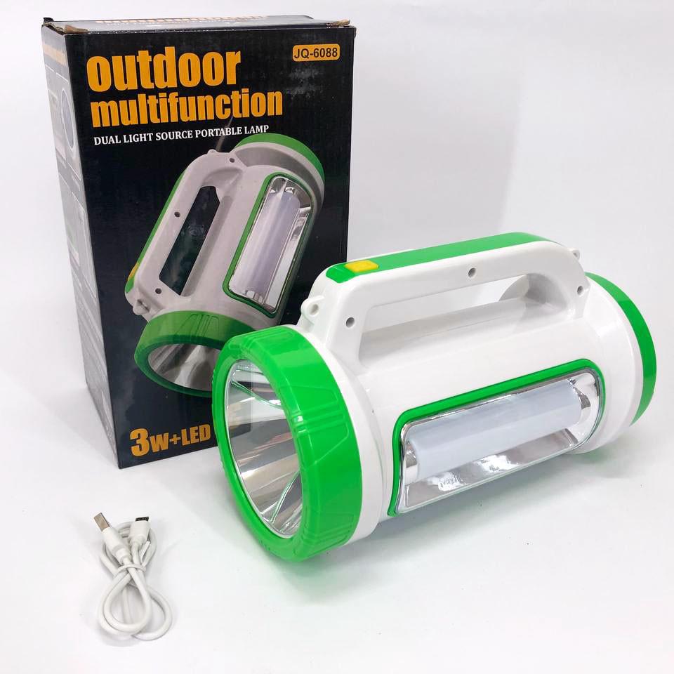 Фонарь переносной 6088-LED COB с функцией PowerBank кемпинговый Зеленый