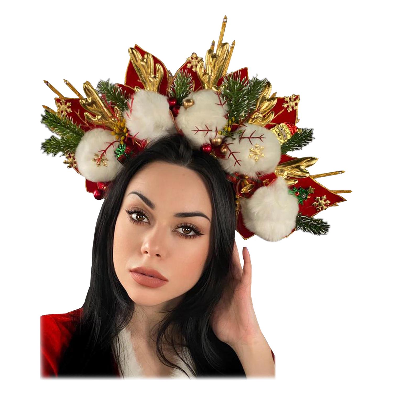 Обруч Снежки новогодние Seta Decor (22-384)