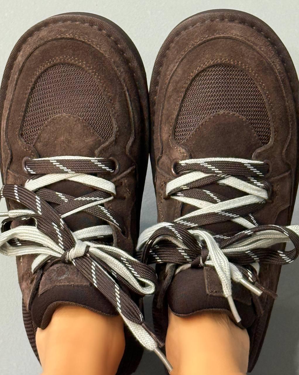 Кроссовки женские Hengji 1517-6 замшевые с двойной шнуровкой угги р. 38 24,5 см Коричневый - фото 9