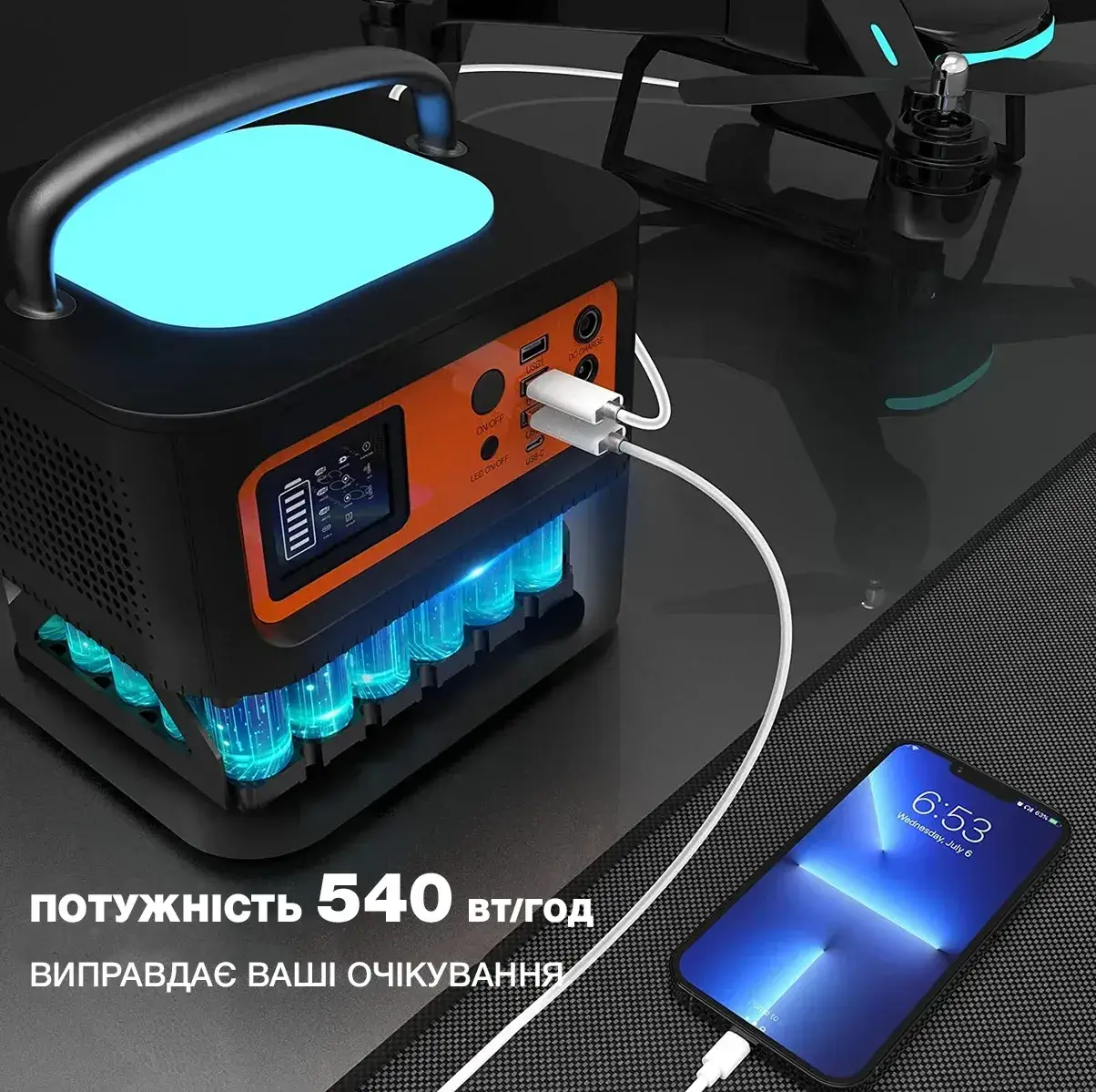 Зарядна станція портативна Tig Fox 540 Вт/год 500 Вт 220 В (15094) - фото 4