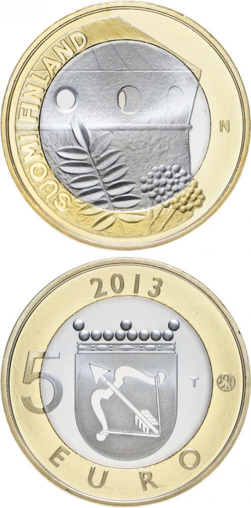 Коллекционная монета Финляндия 5 евро 2013 Архитектура провинций Савония UNC (KM#199)