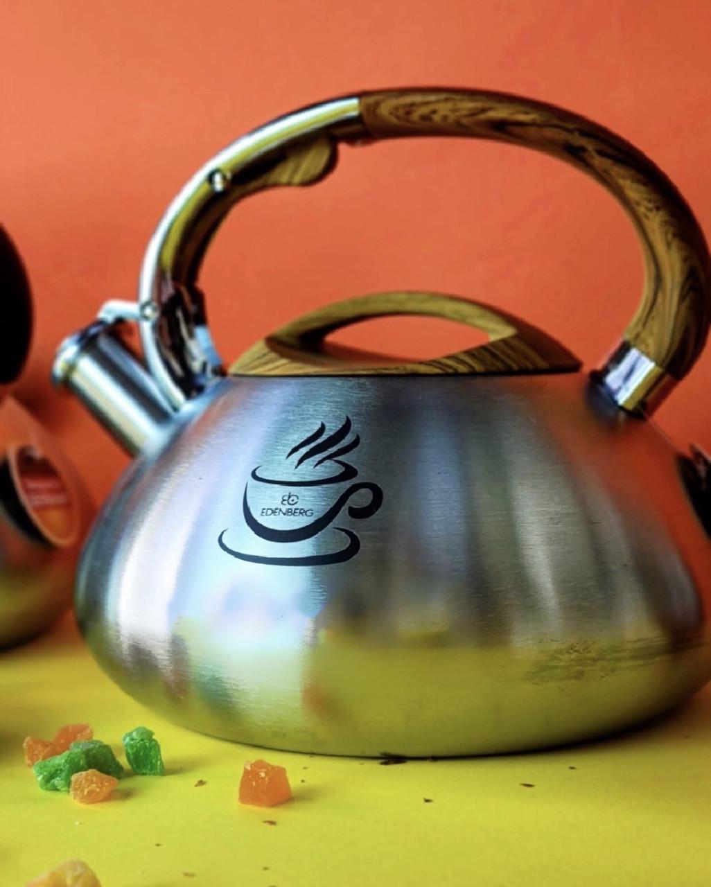 Чайник с свистком для индукционной плиты Edenberg EB-3540 из нержавеющей стали 3 л Коричневый (2530556719) - фото 3 Чайник с свистком для индукционной плиты Edenberg EB-3540 из нержавеющей стали 3 л Коричневый (2530556719) - фото 3