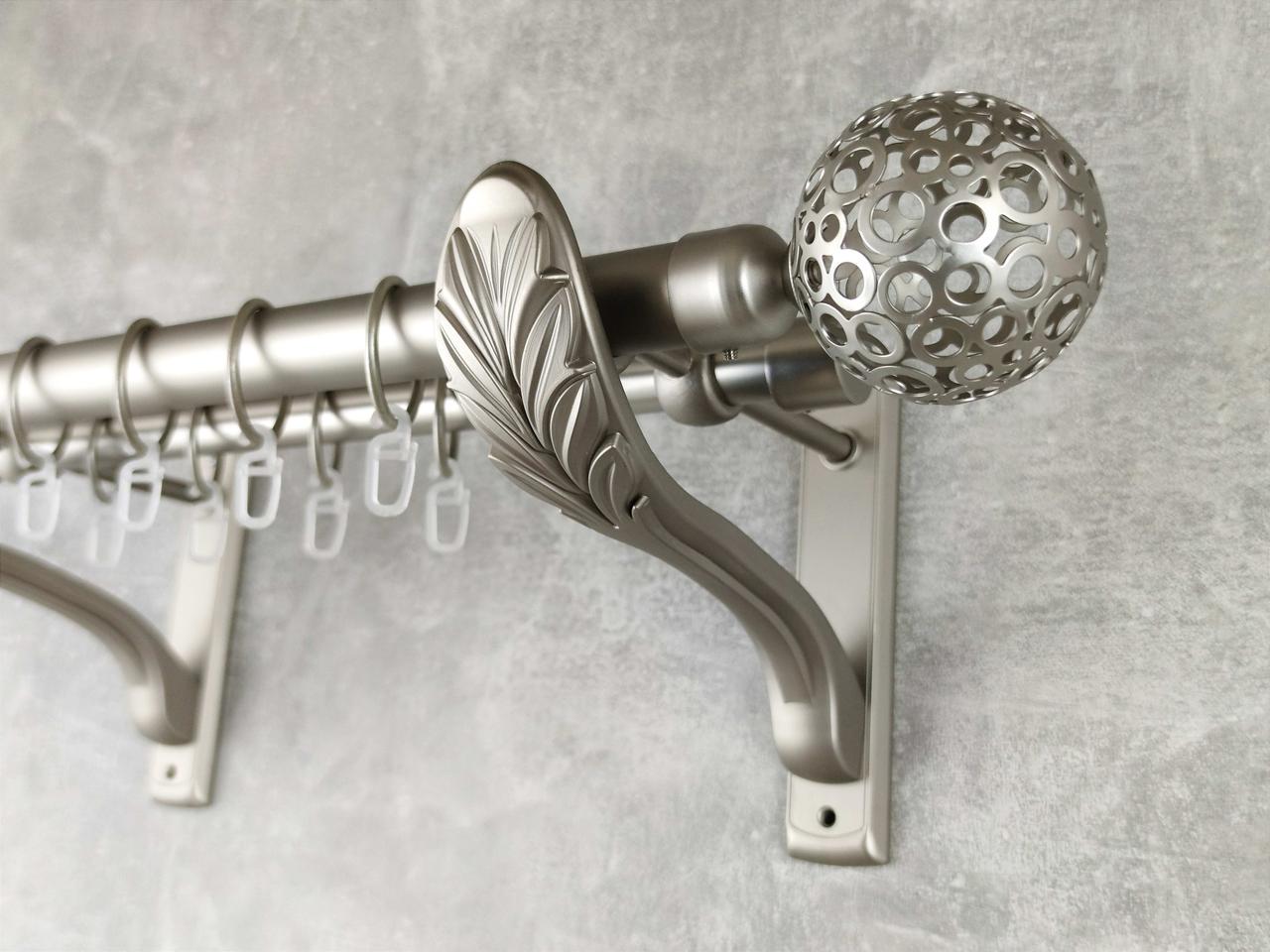 Карниз MStyle металлический для штор двухрядный Савона 25/19 мм гладкий 300 см Сатин (5011299)