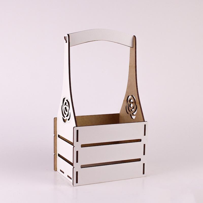 Корзина троянда ручка маленька (1478)