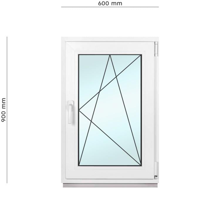 Вікно металопластикове Framex поворотно-відкидне з правим відкриттям 600х900 мм Білий - фото 2