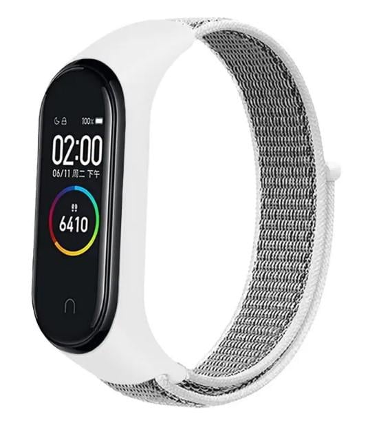 Ремешок Nylon Style BeCover для Xiaomi Mi Smart Band 7 White-Gray (707663)