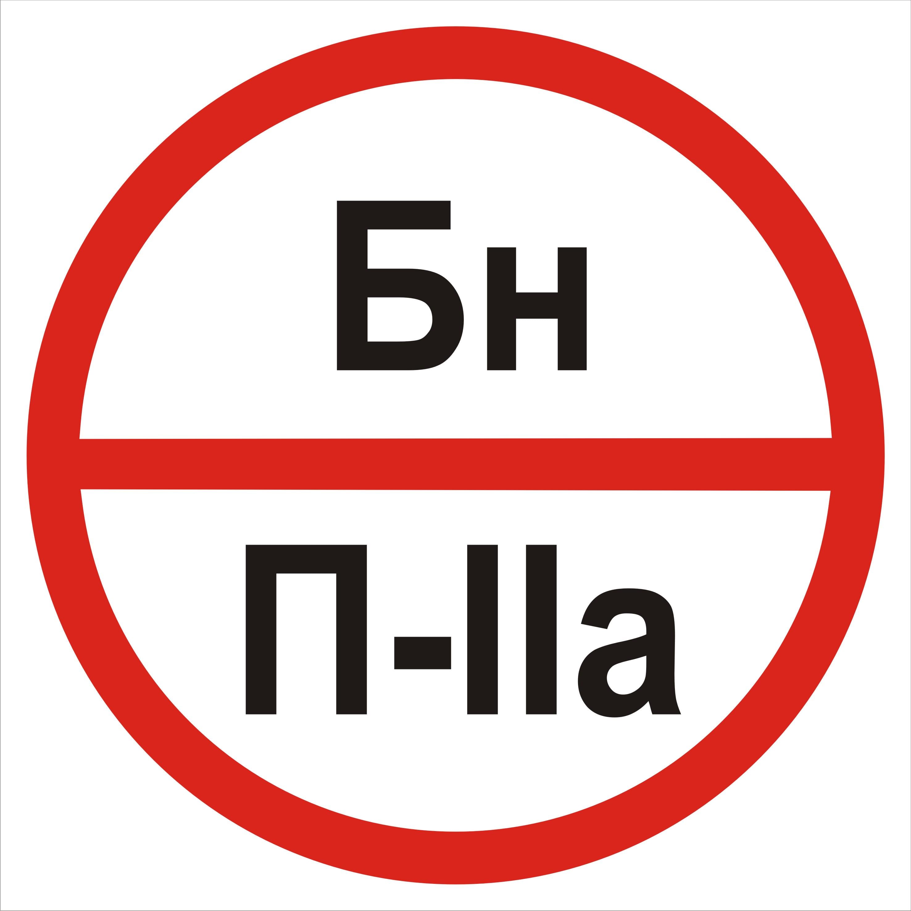Табличка категория помещения Бн/П2а 20х20 см (00211)