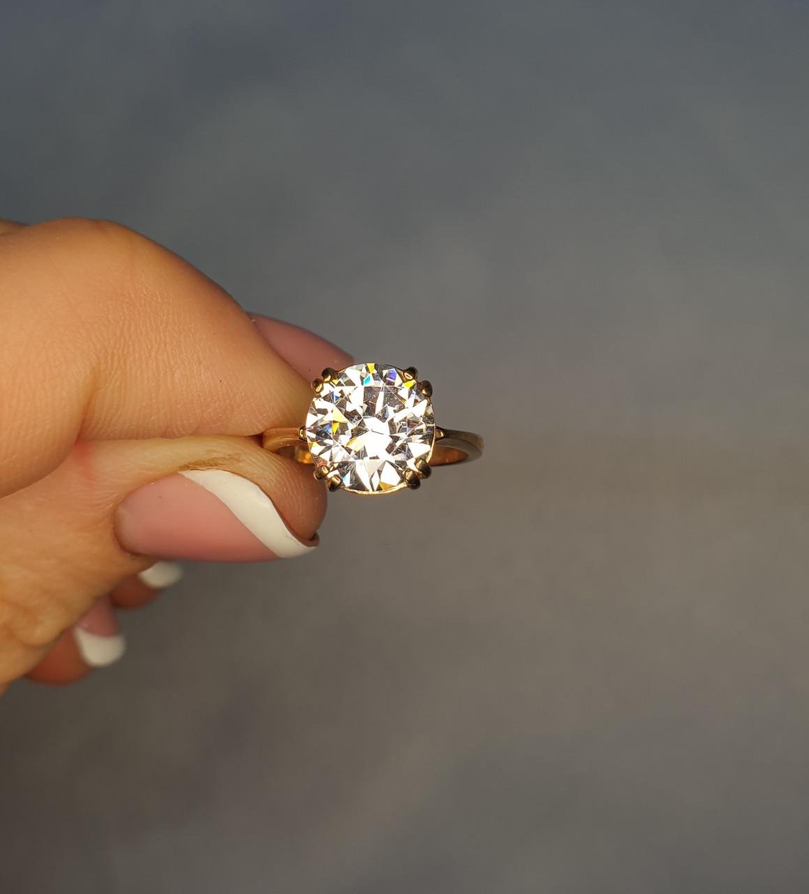 Кільце позолочене з кубічним цирконієм р. 15,5 1,54 г (1438238163)