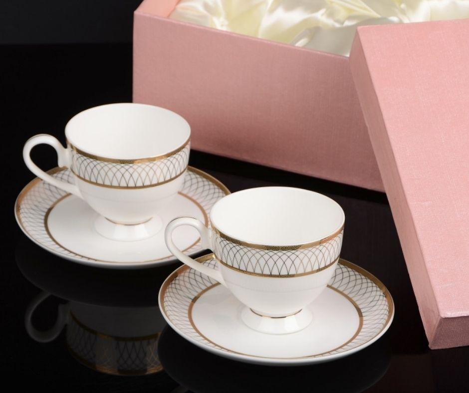 Набір чайних чашок з блюдцями Lora NP83 2х2 220 мл - фото 3 Набір чайних чашок з блюдцями Lora NP83 2х2 220 мл - фото 3