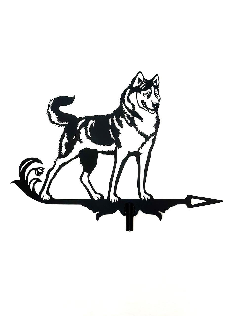 Флюгер на крышу маленький собака Хаски на беседку/колодец/забор 75x50 см (1092417)