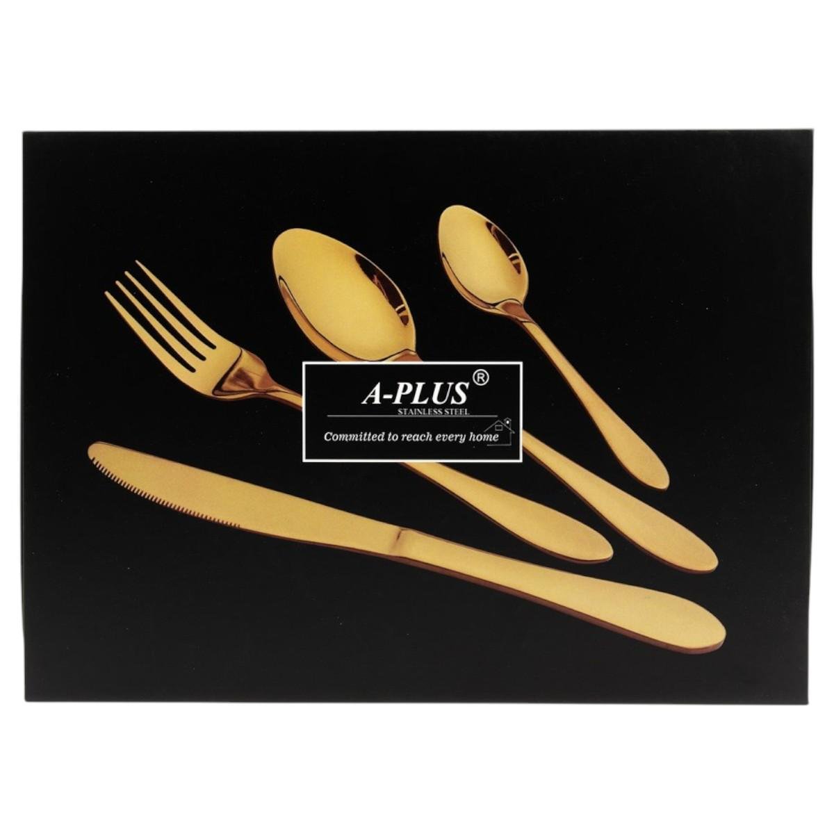 Набір столових приладів A-PLUS 24 предмети Gold (1421) - фото 6 Набір столових приладів A-PLUS 24 предмети Gold (1421) - фото 6