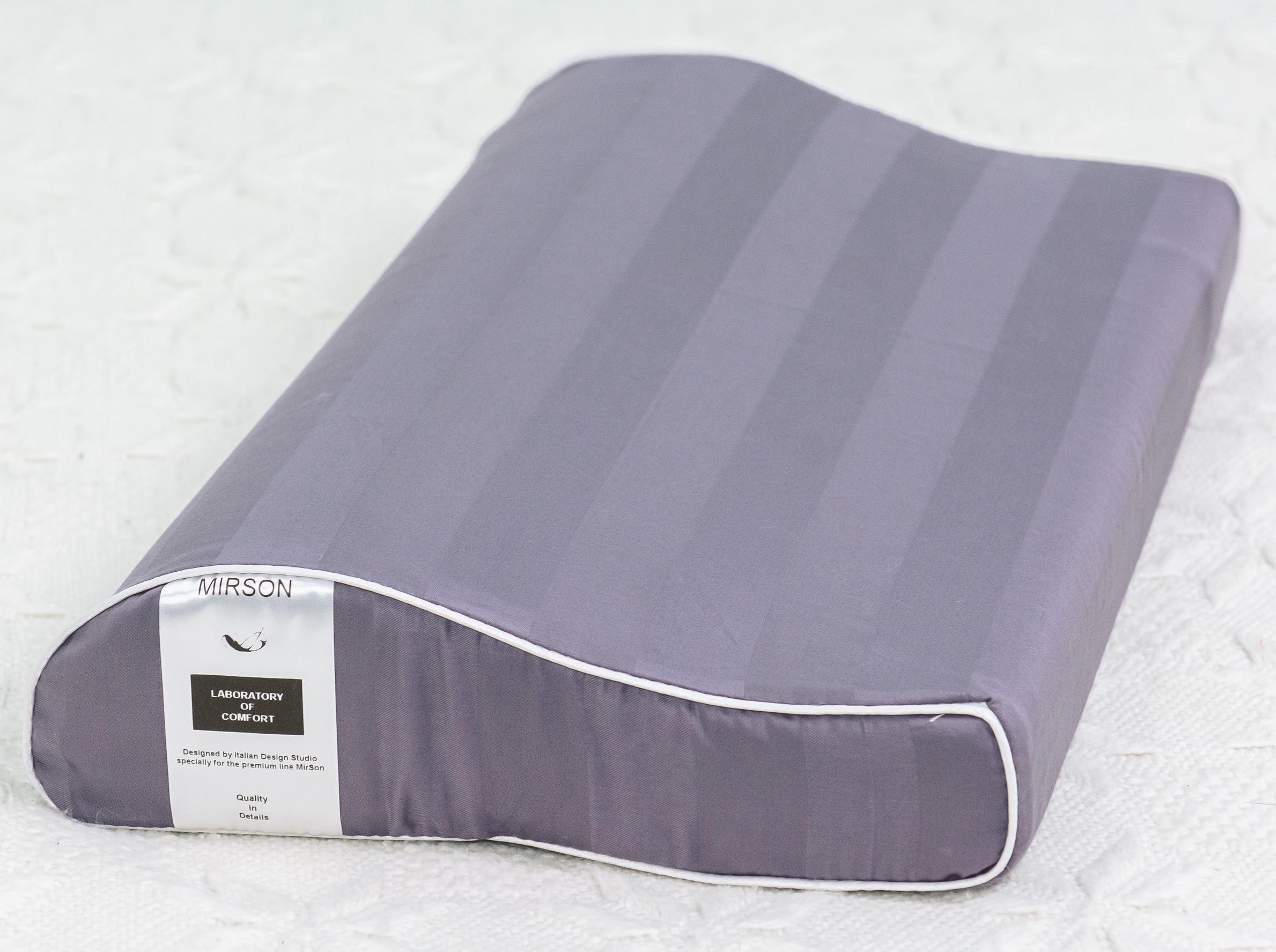 Подушка ортопедическая MirSon №6110 Noble stripe Graphite Kiddy Boy 50х29х5/8 см (2200003262643)