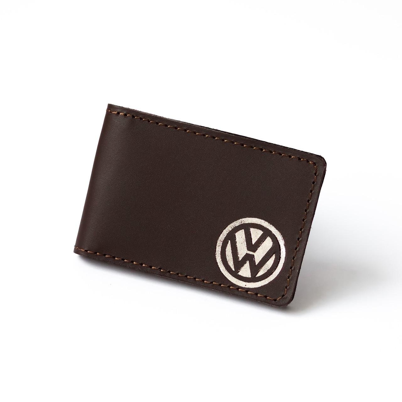 Обкладинка для автодокументів із логотипом Volkswagen Темно-коричневий/Золотий (2137022403)