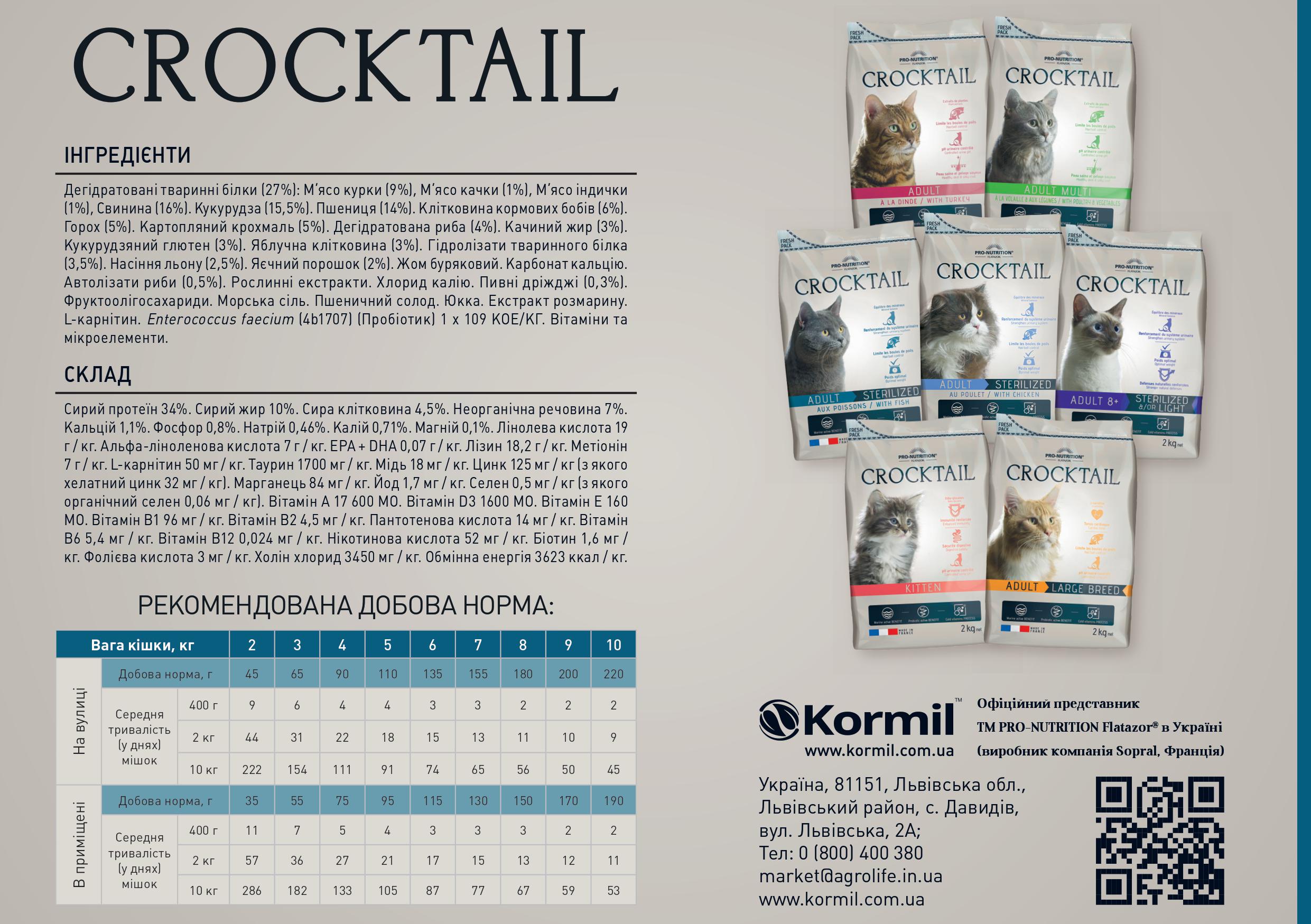 Сухой корм Pro-Nutrition Flatazor Crocktail Sterilized with Fish для взрослых стерилизованных кошек с рыбой 0,4 кг - фото 4