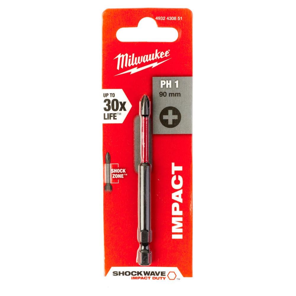 Бита Milwaukee Shockwave Impact Duty PH1х90 мм 1 шт. (4932430851) - фото 2 Бита Milwaukee Shockwave Impact Duty PH1х90 мм 1 шт. (4932430851) - фото 2