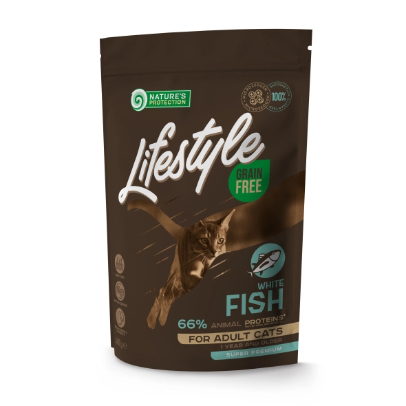 Корм сухий Lifestyle Grain Free White Fish Sterilised Cat беззерновий для стерілізованих дорослих котів з білою рибою 400 г (NPLS45801)