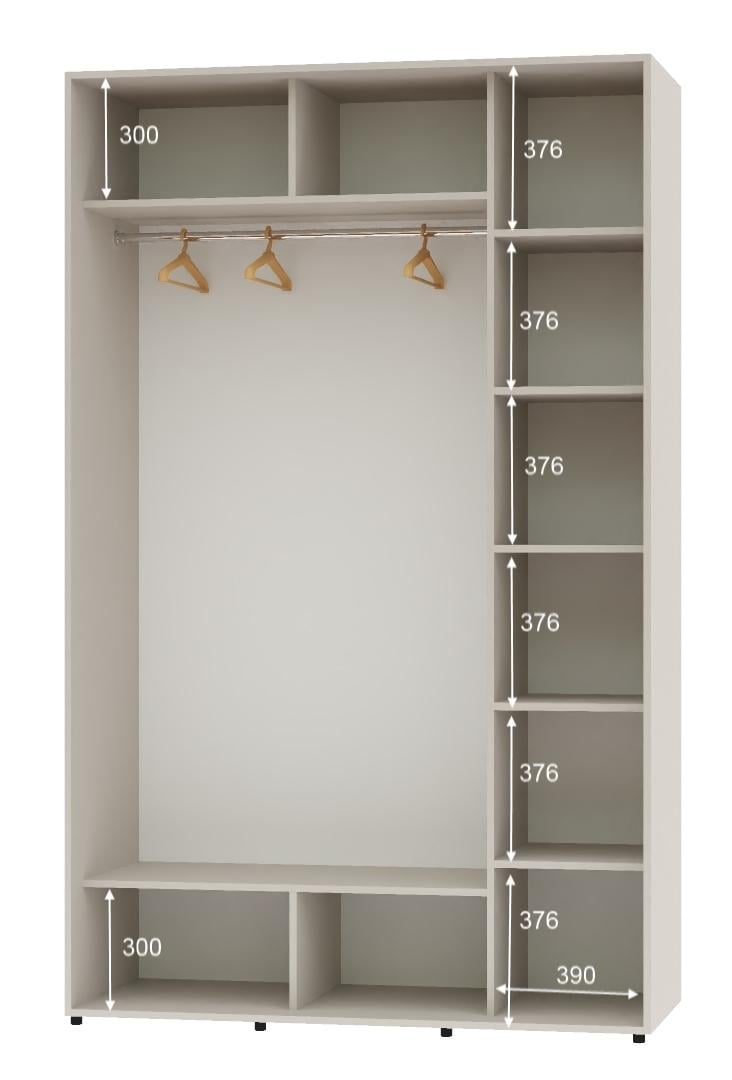 Шафа-купе дводверна Алекса ДСП 140х60х230 см Кашемір (51139) - фото 2 Шафа-купе дводверна Алекса ДСП 140х60х230 см Кашемір (51139) - фото 2