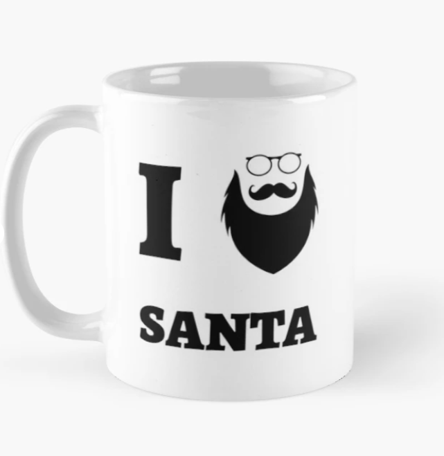 Чашка керамическая с принтом I love Santa Люблю Санту 330 мл Белый Чашка керамическая с принтом I love Santa Люблю Санту 330 мл Белый