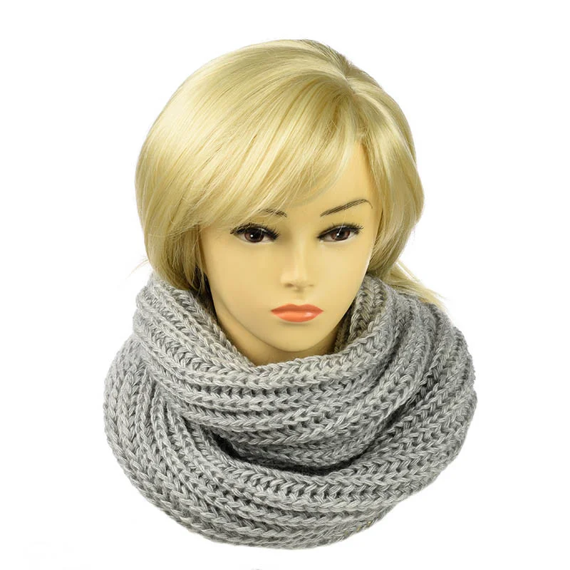 Женский шарф-хомут Английская резинка Светло-серый