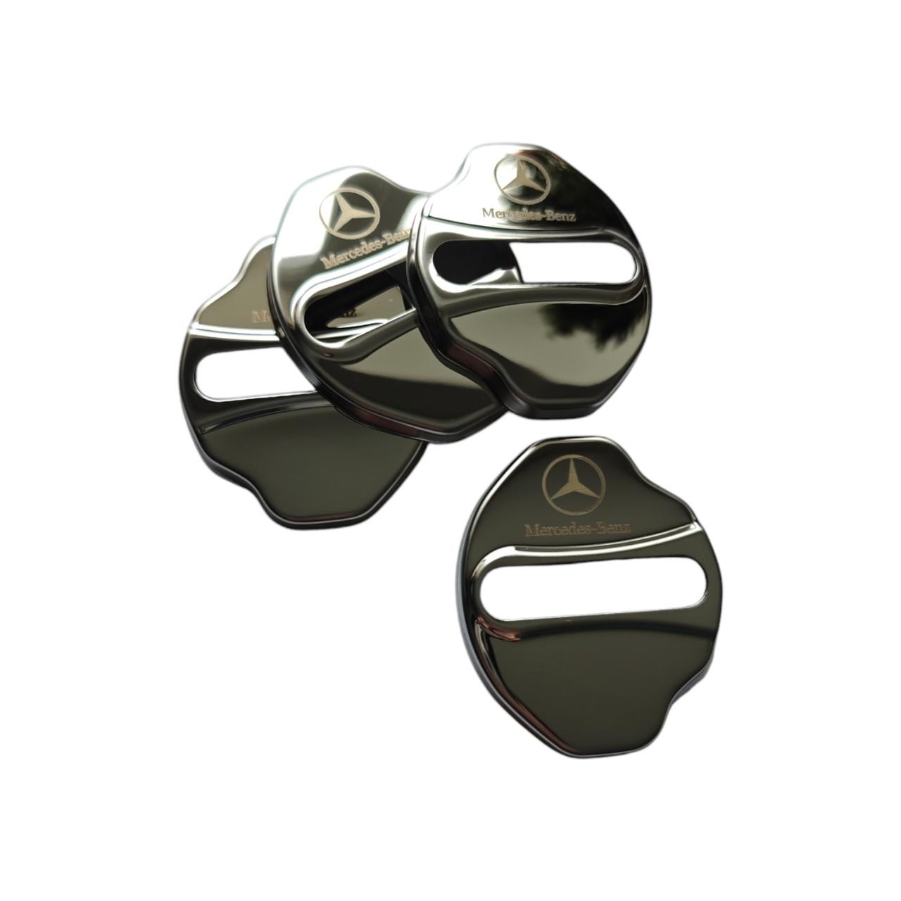 Накладка на дверной замок с логотипом Mercedes 02 4 шт. Серебряный (2403902685)