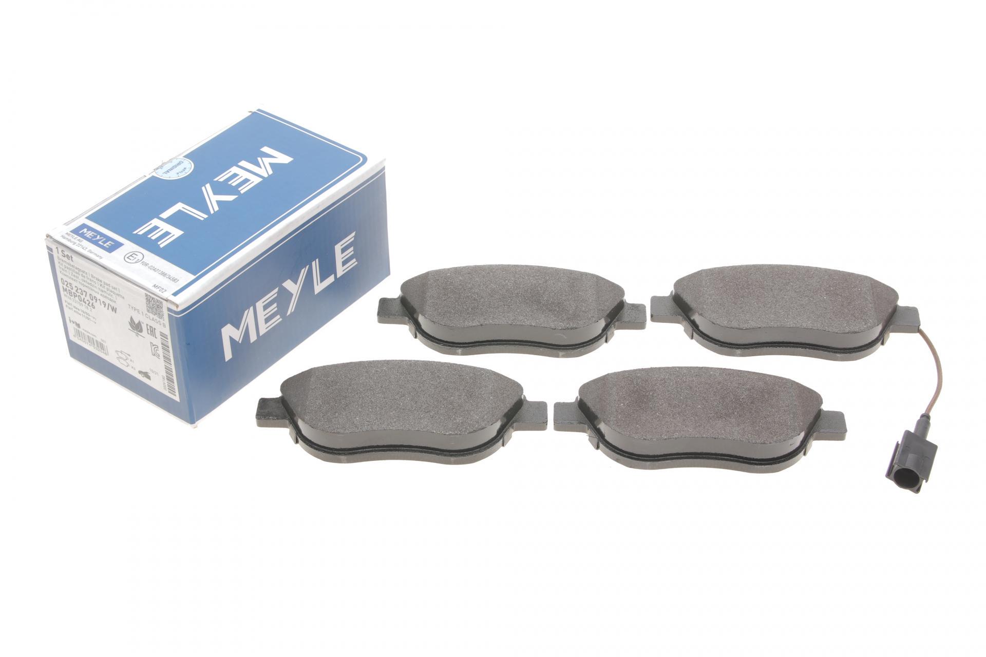 Тормозные колодки передние Meyle для Fiat Doblo 05-09 пассажир 137 мм (025 237 0919/W)