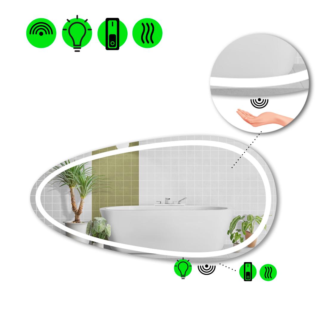Зеркало с LED подсветкой Occhio 1 с ИК включателем и подогревом 100x50 см (8738111)