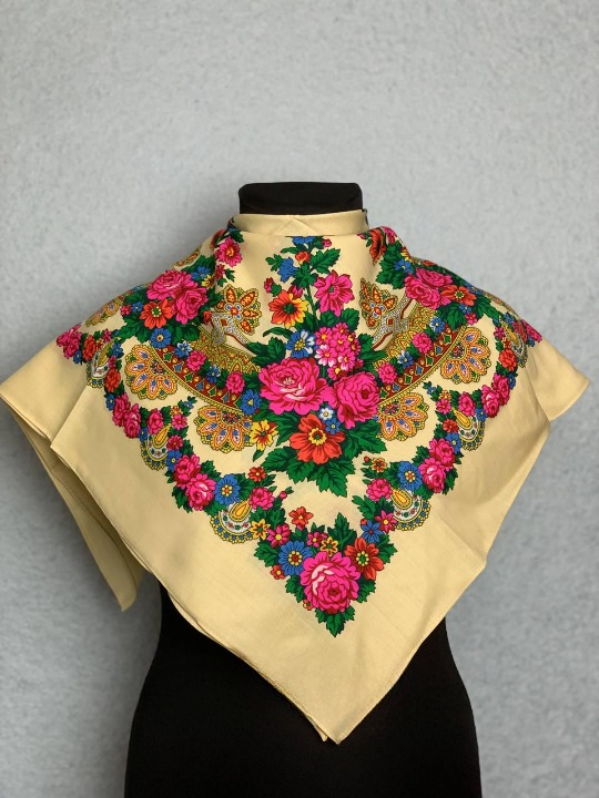 Платок шерстяной Букет цветов Япония (29439545)