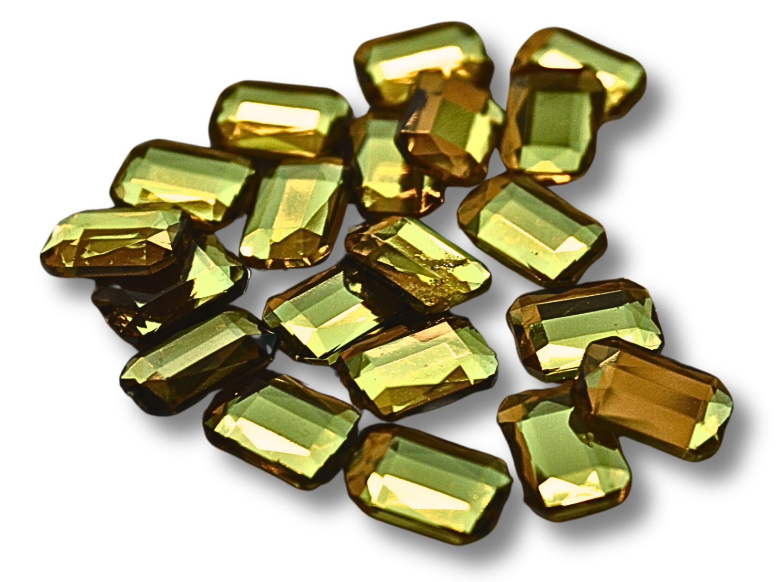 Камни на клеевой основе Прямоугольник 18×9 мм 20 шт. Желтый (26567909)