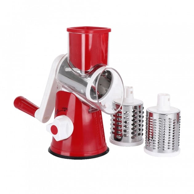 Овочерізка Tabletop Drum Grater Kitchen Master 3 насадки Red (tf5726) Овочерізка Tabletop Drum Grater Kitchen Master 3 насадки Red (tf5726)