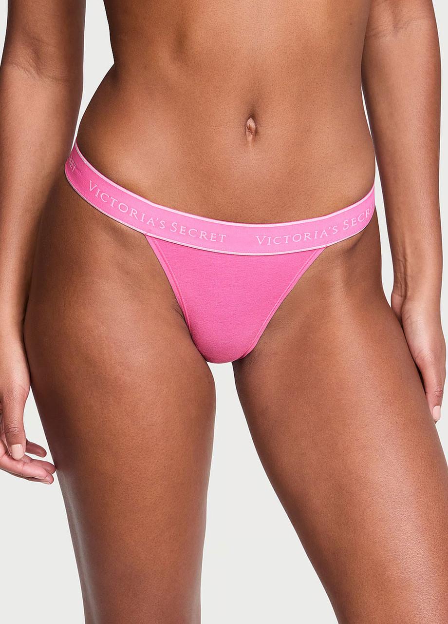 Трусики женские Victoria's Secret Logo Cotton Tanga M (2285485642)