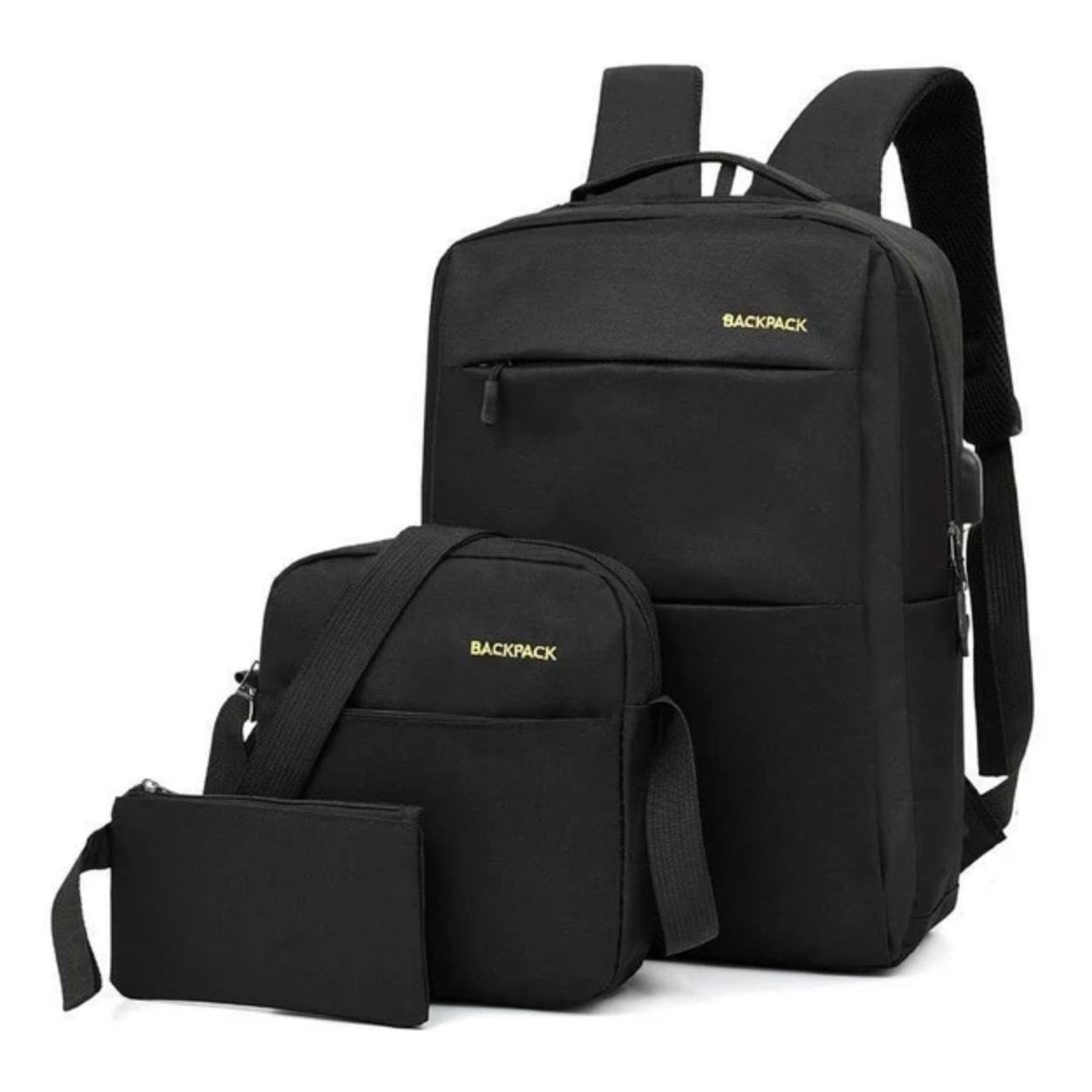 Міський дорожній набір Backpack 9018 рюкзак/сумка/гаманець Чорний