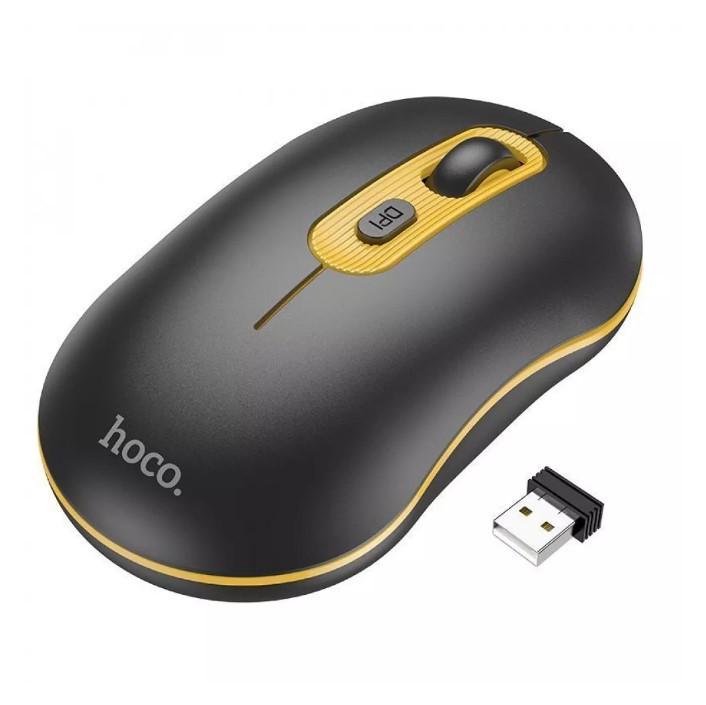 Комп'ютерна миша Hoco GM21 Platinum Business 2,4G бездротова Black/Yellow (2373304413)
