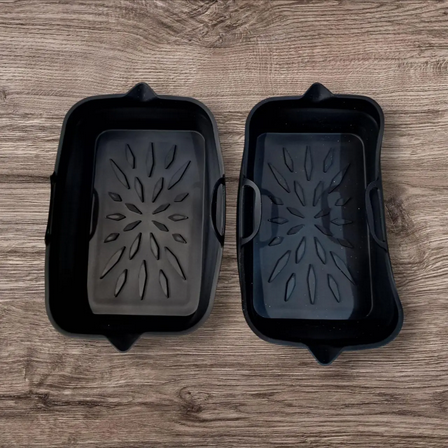 Формы силиконовые складные вкладыши для фритюрниц 2 шт. Черный 17,5 см (SAM-30-2) - фото 1 Формы силиконовые складные вкладыши для фритюрниц 2 шт. Черный 17,5 см (SAM-30-2) - фото 1