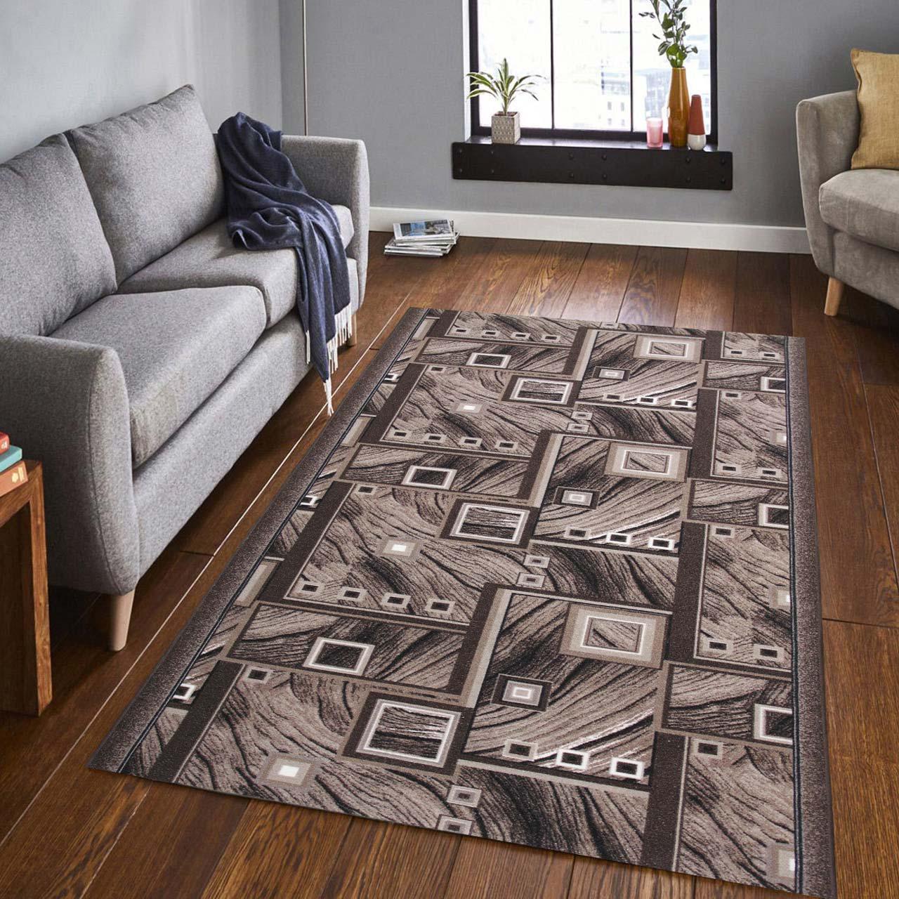 Ковер безворсовый на войлочной основе DAKARIA Print Run Квадрат p3 1,5x4 м Коричневый/Бежевый (00-00018811) - фото 3