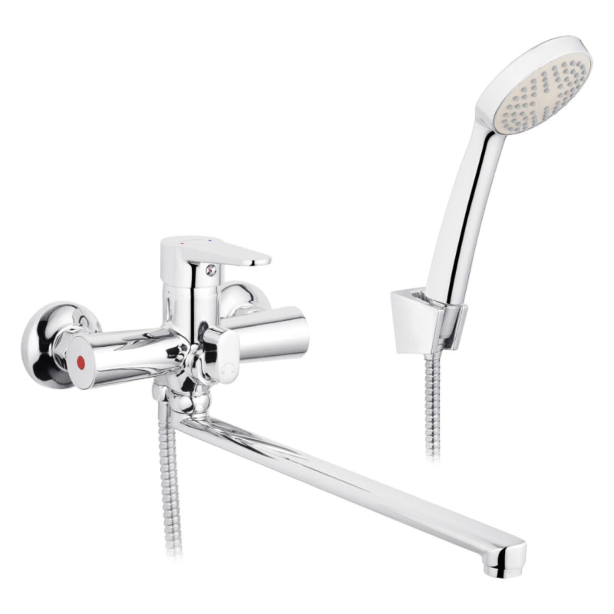 Смеситель для ванны Kroner KRM Elbe C070 однорычажный с ручной воронкой Хром (CV014921)