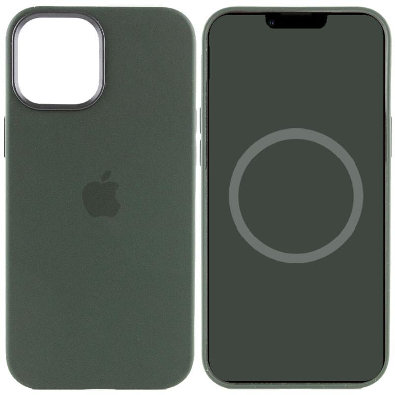 Противоударный чехол Silicone case AAA full with Magsafe and Animation для Apple iPhone 12 Pro/12 6.1" Зеленый/Cyprus Green