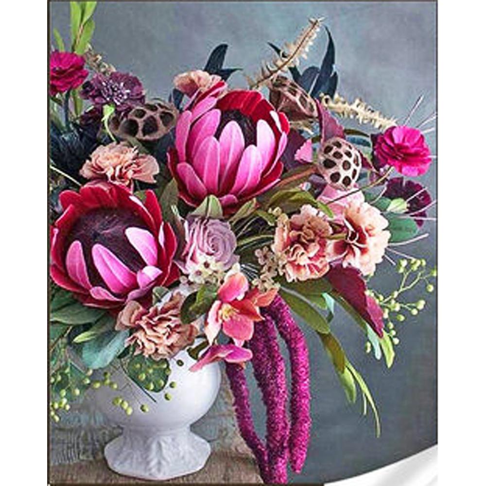 Алмазная мозаика Strateg Премиум Цветочная магия 30x40 см (Str-HEG86875)