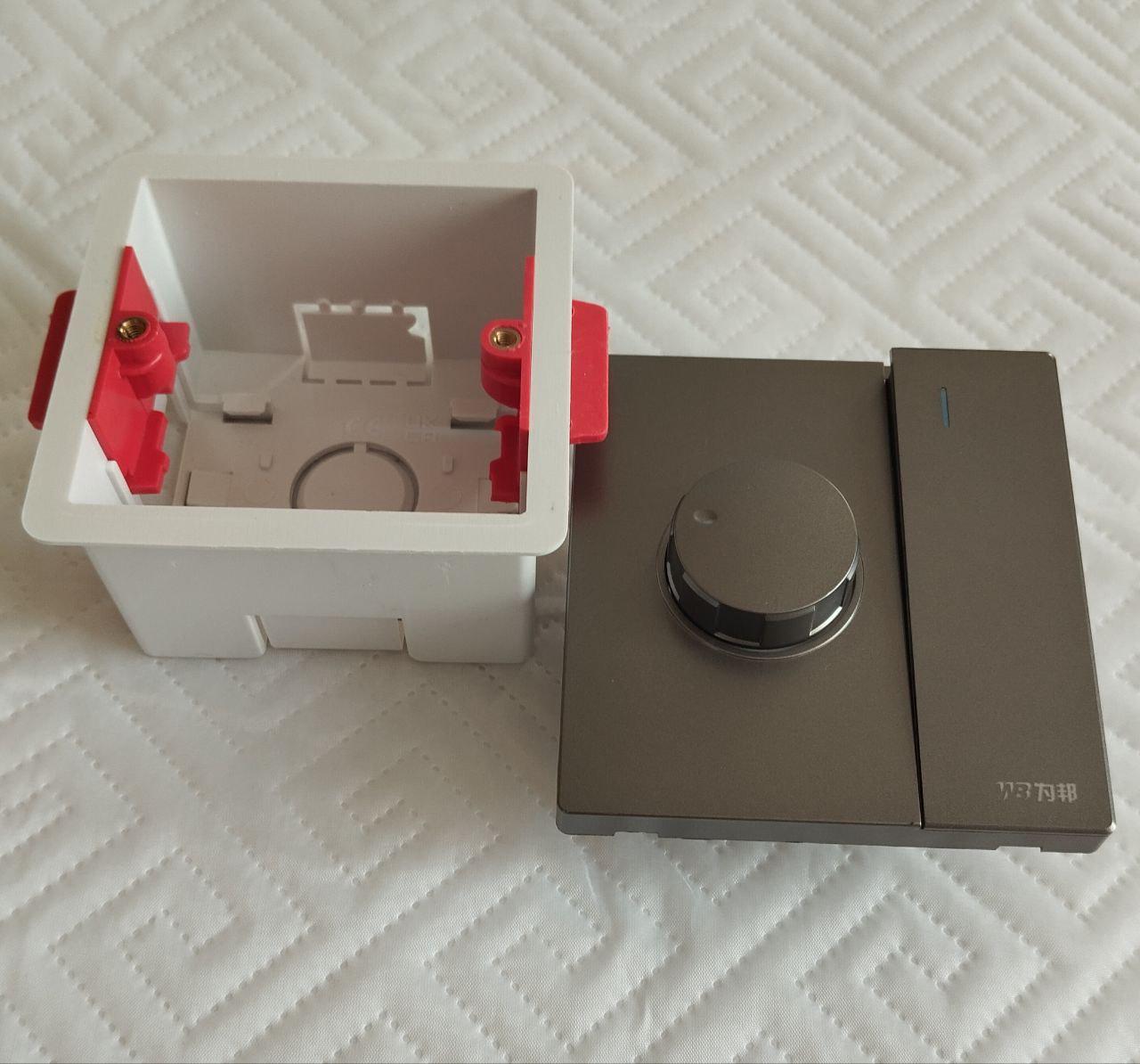 Регулятор обертів вентилятора Design Plus з монтажною коробкою Сірий (28830676)