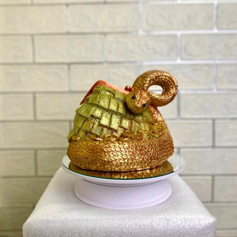 Копилка декоративная Змейка с кошельком 16x16x18 см