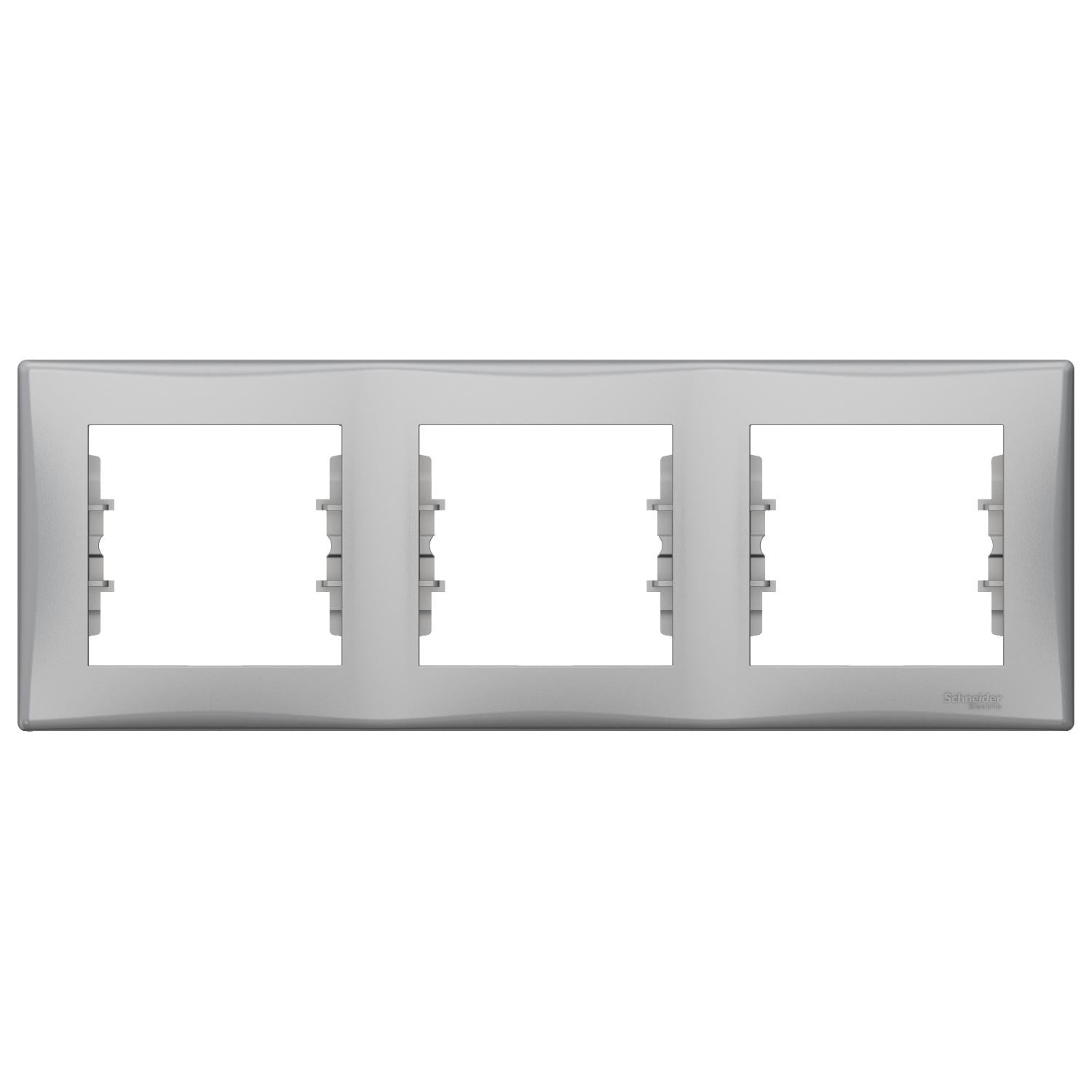 Рамка Schneider Electric Sedna трехместная горизонтальная Алюминиевый (SDN5800560)